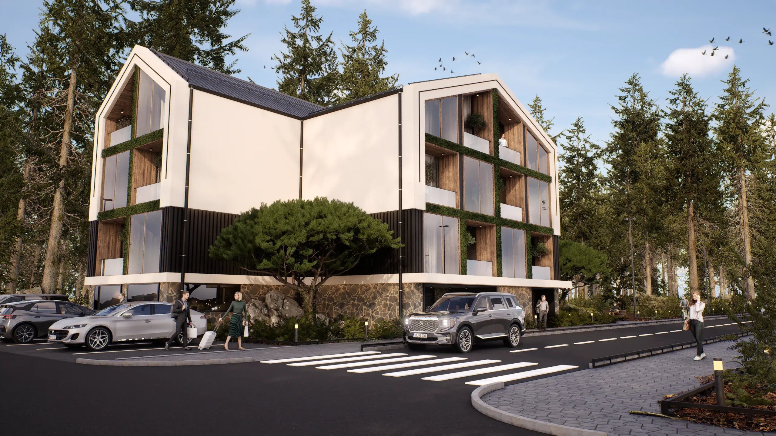The Forest Hotel, finished, from the street