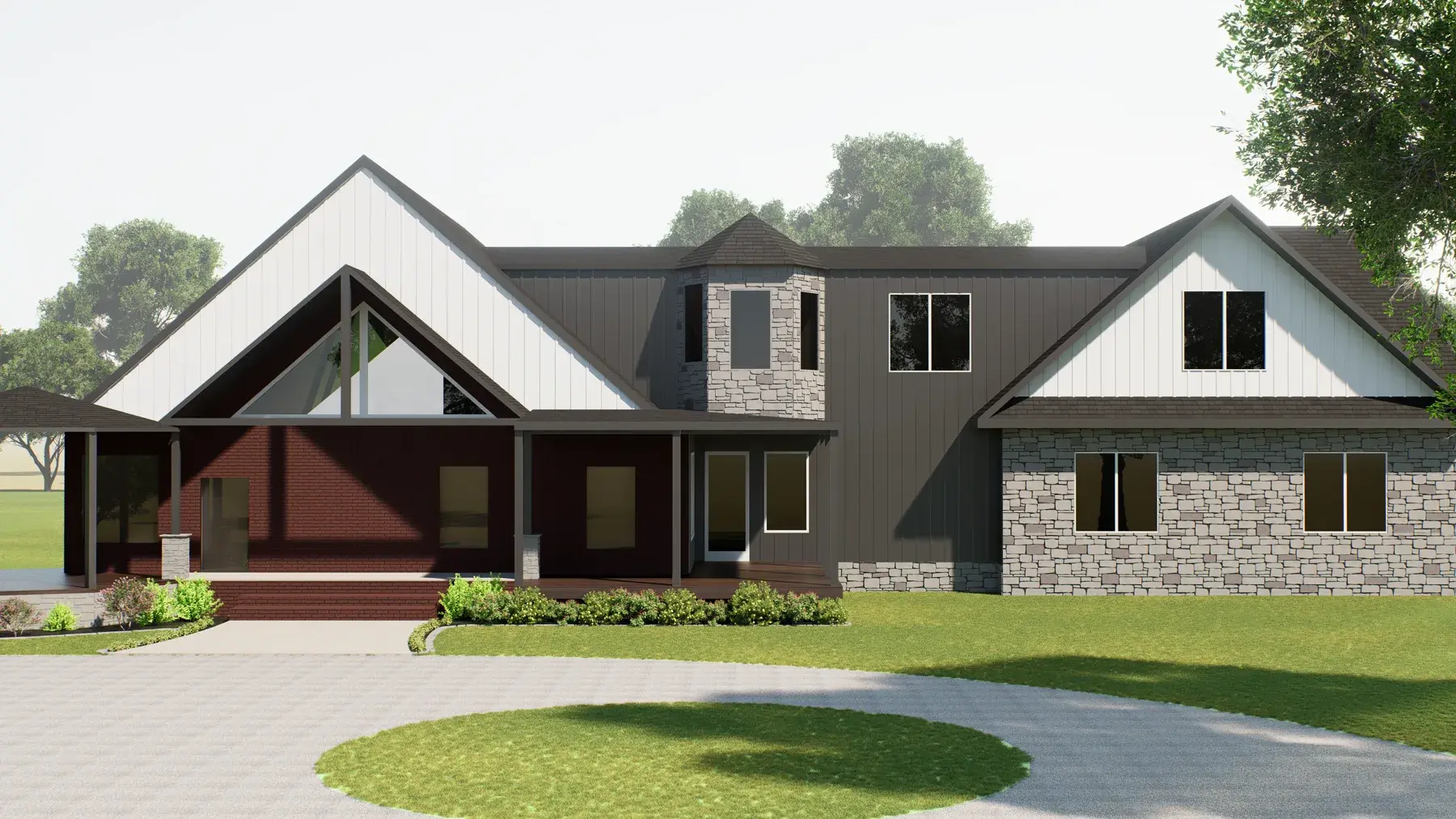 Alternative residential addition concept with revised roof and entry