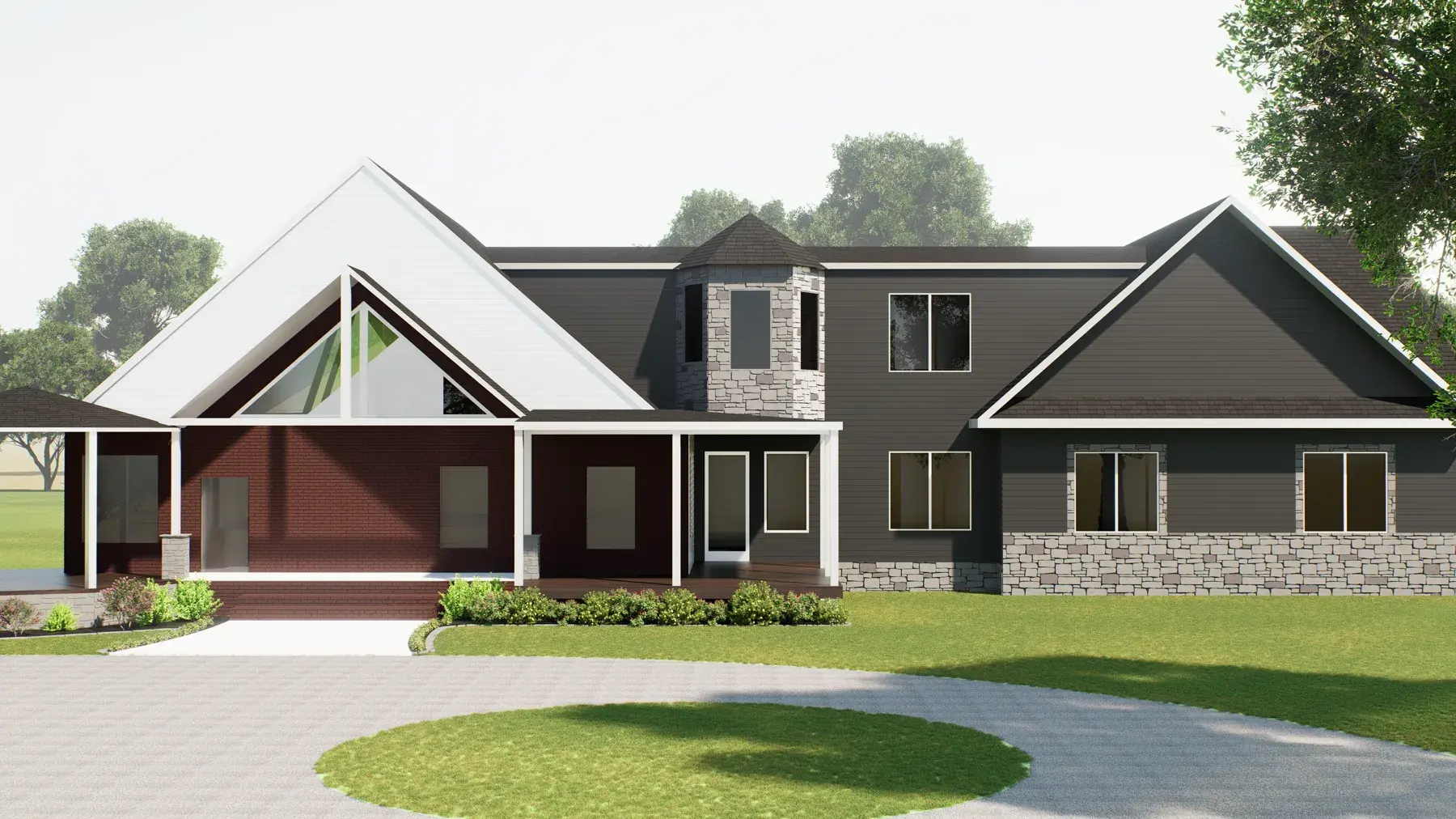 Residential addition option showing the proposed facade relationship